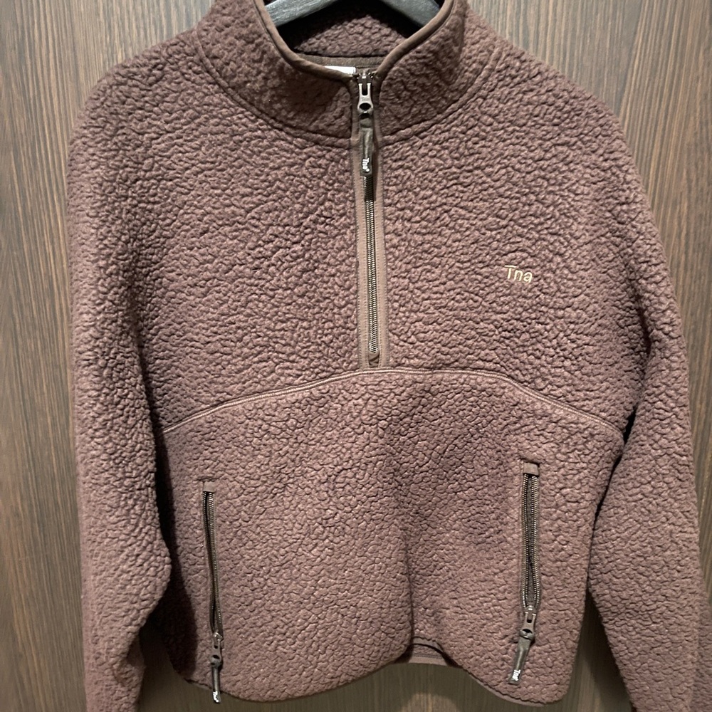 ARITZIA Brown Half-Zip Fleece Size L